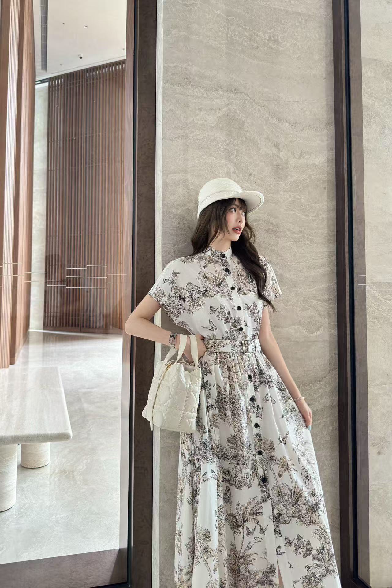 DI0Rバタフライ半袖ドレス【50％割引+送料無料】