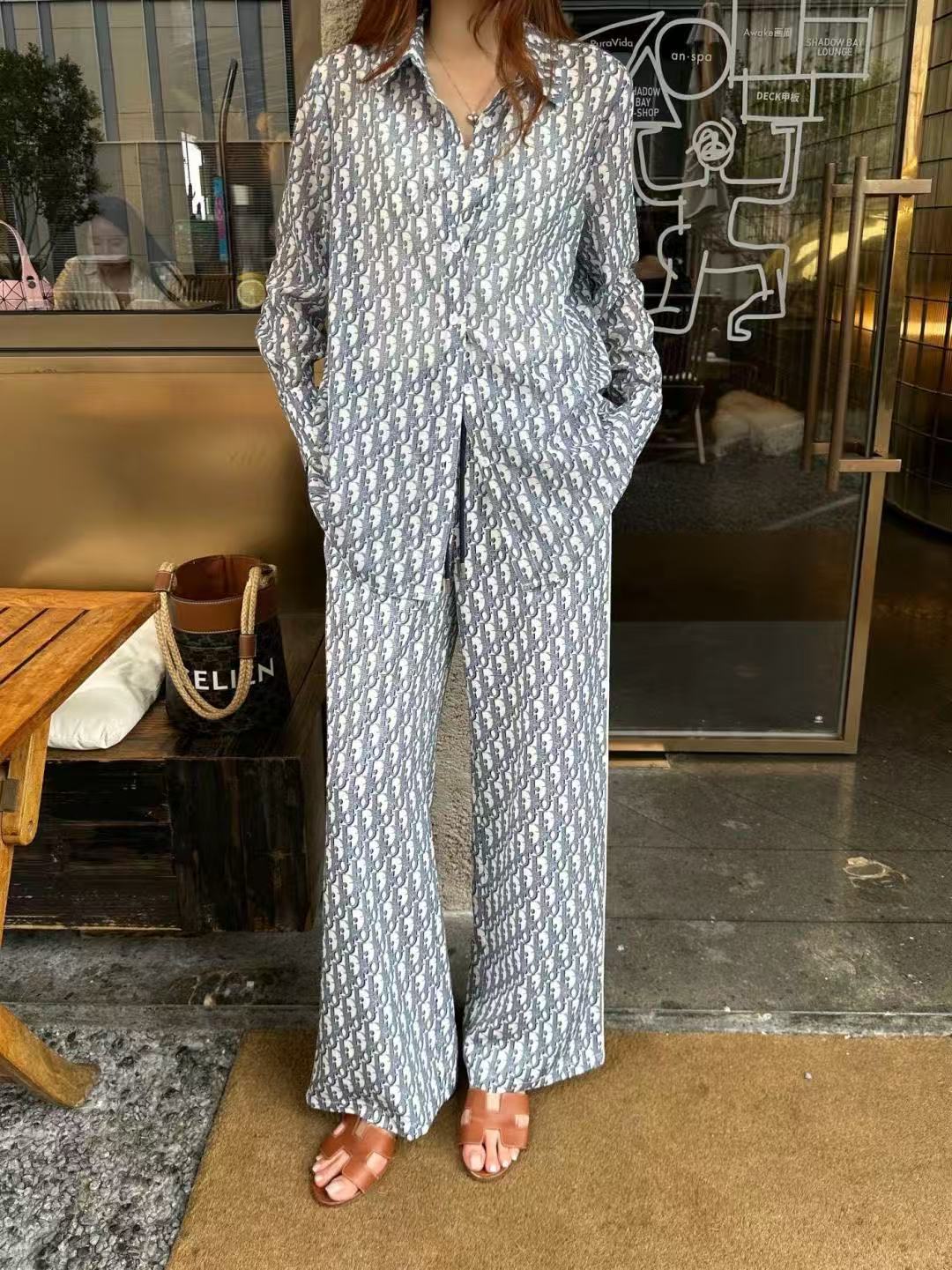 DIORプリントシャツとパンツのツーピースセット【50%割引+送料無料】