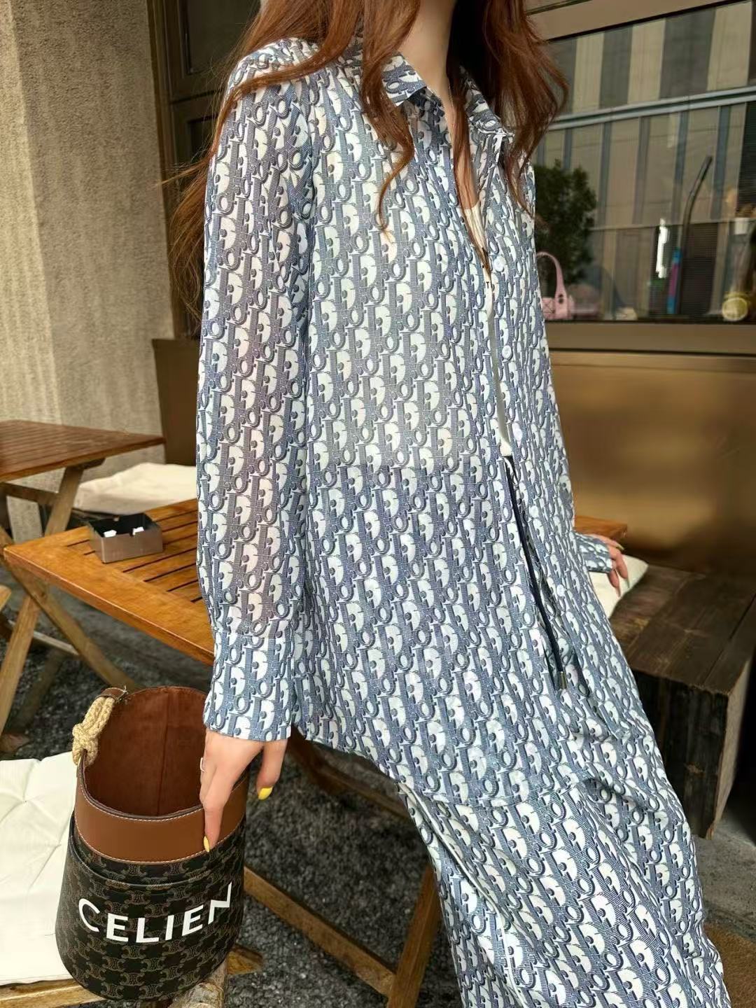 DIORプリントシャツとパンツのツーピースセット【50%割引+送料無料】