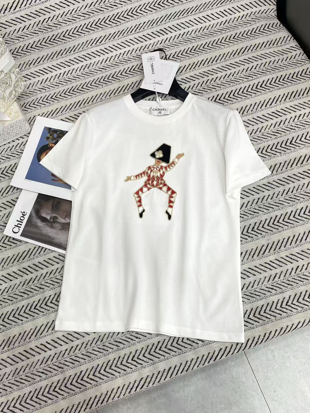 CHANE1 カメリアビーズキャラクターTシャツ【50％割引+送料無料】