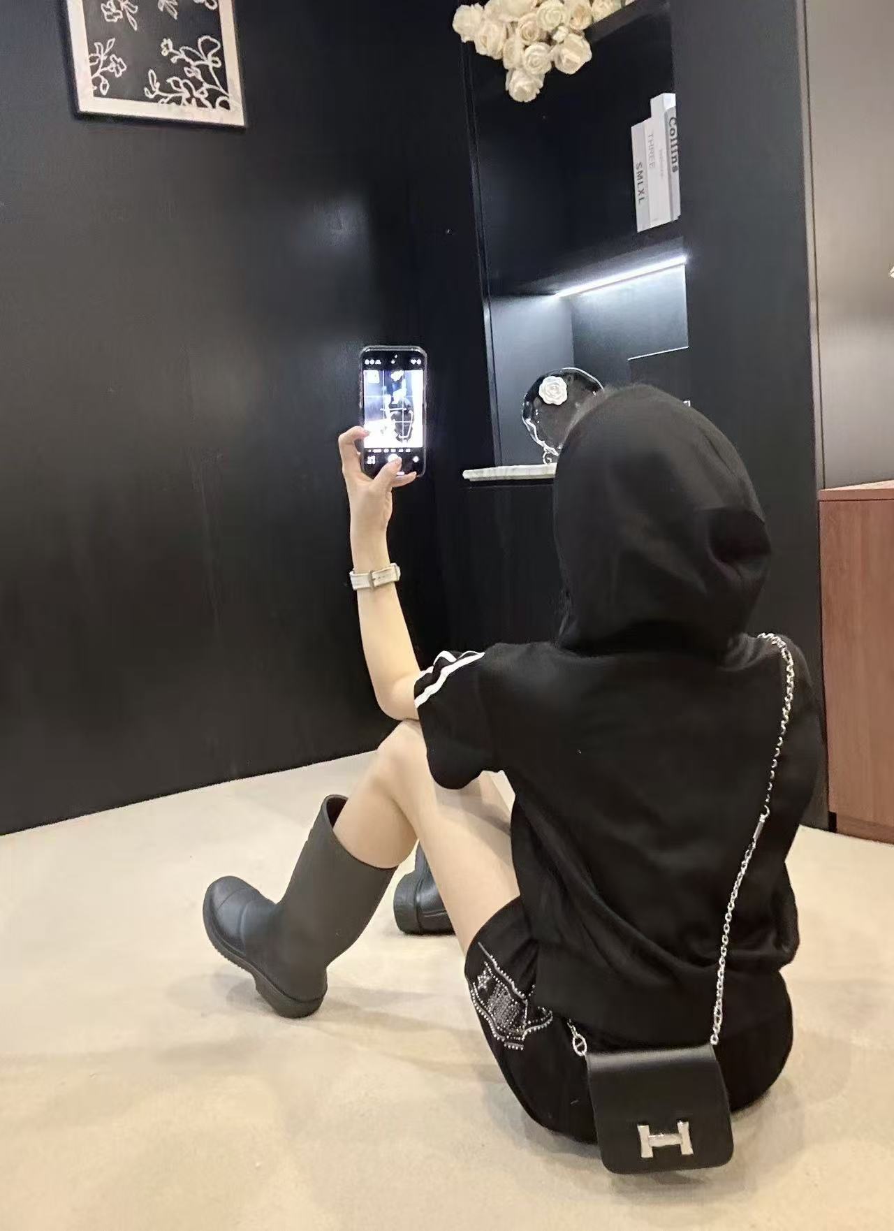 DIOR ラインストーン ジッパー ジャケット + スカート ツーピース セット【50％割引+送料無料】