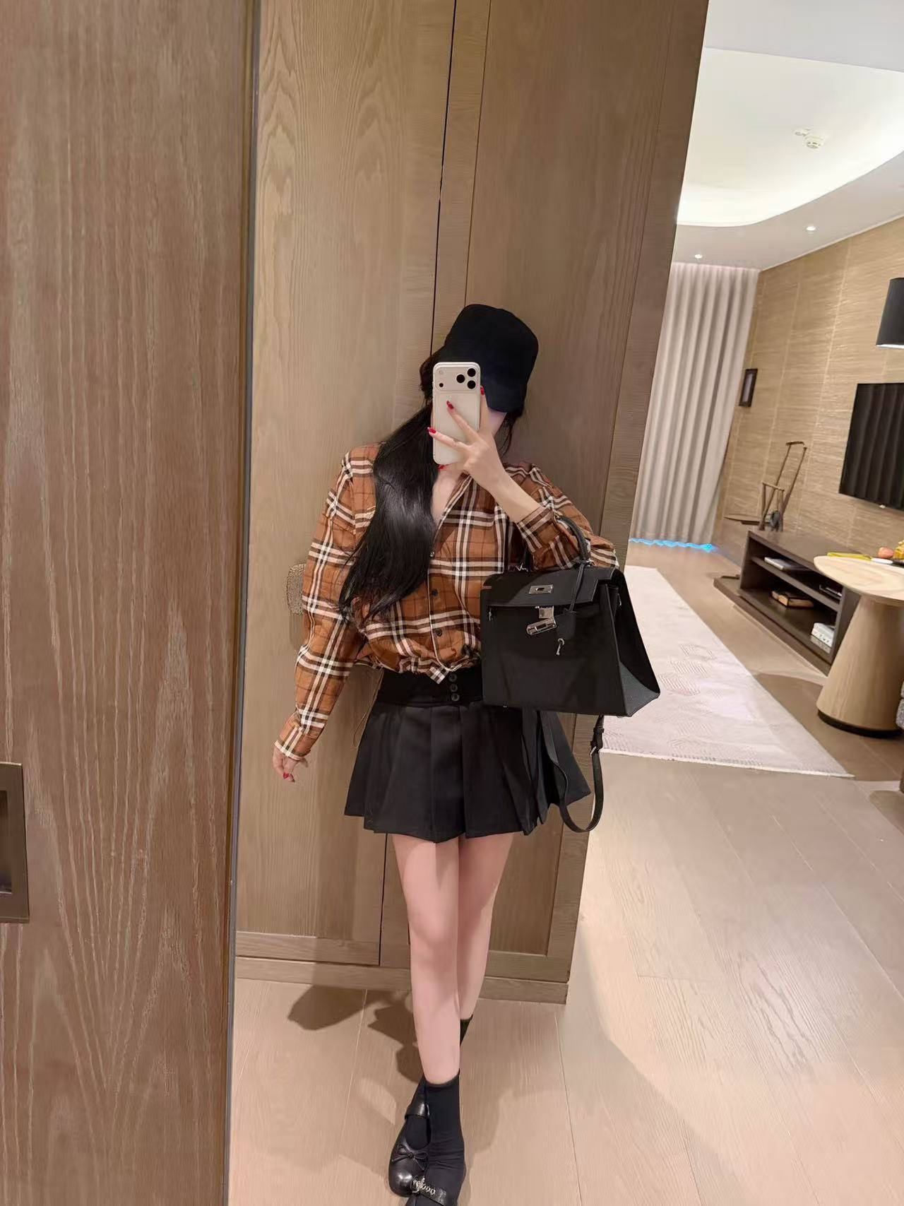 BUR8ERRY 刺繍ロゴ チェックシャツ【50％割引+送料無料】