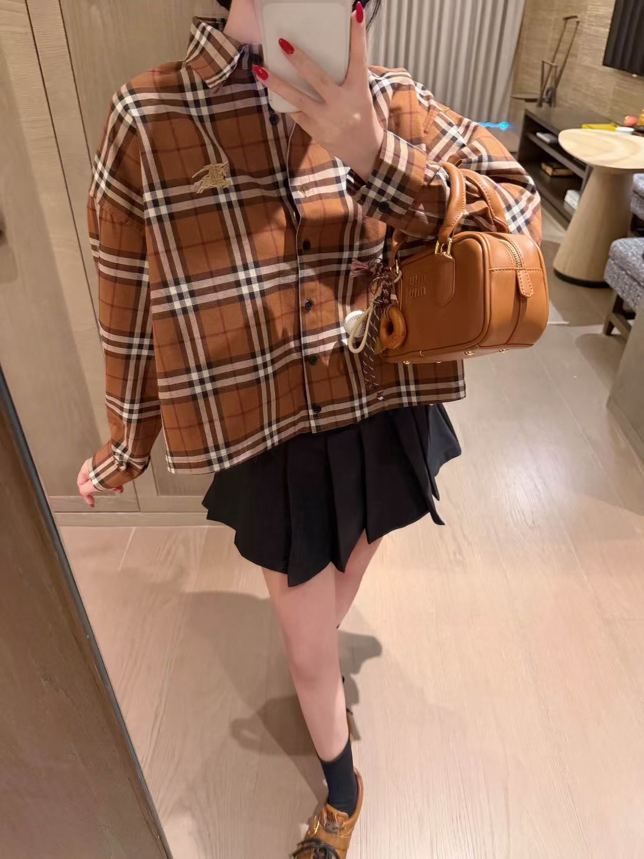 BUR8ERRY 刺繍ロゴ チェックシャツ【50%割引+送料無料】