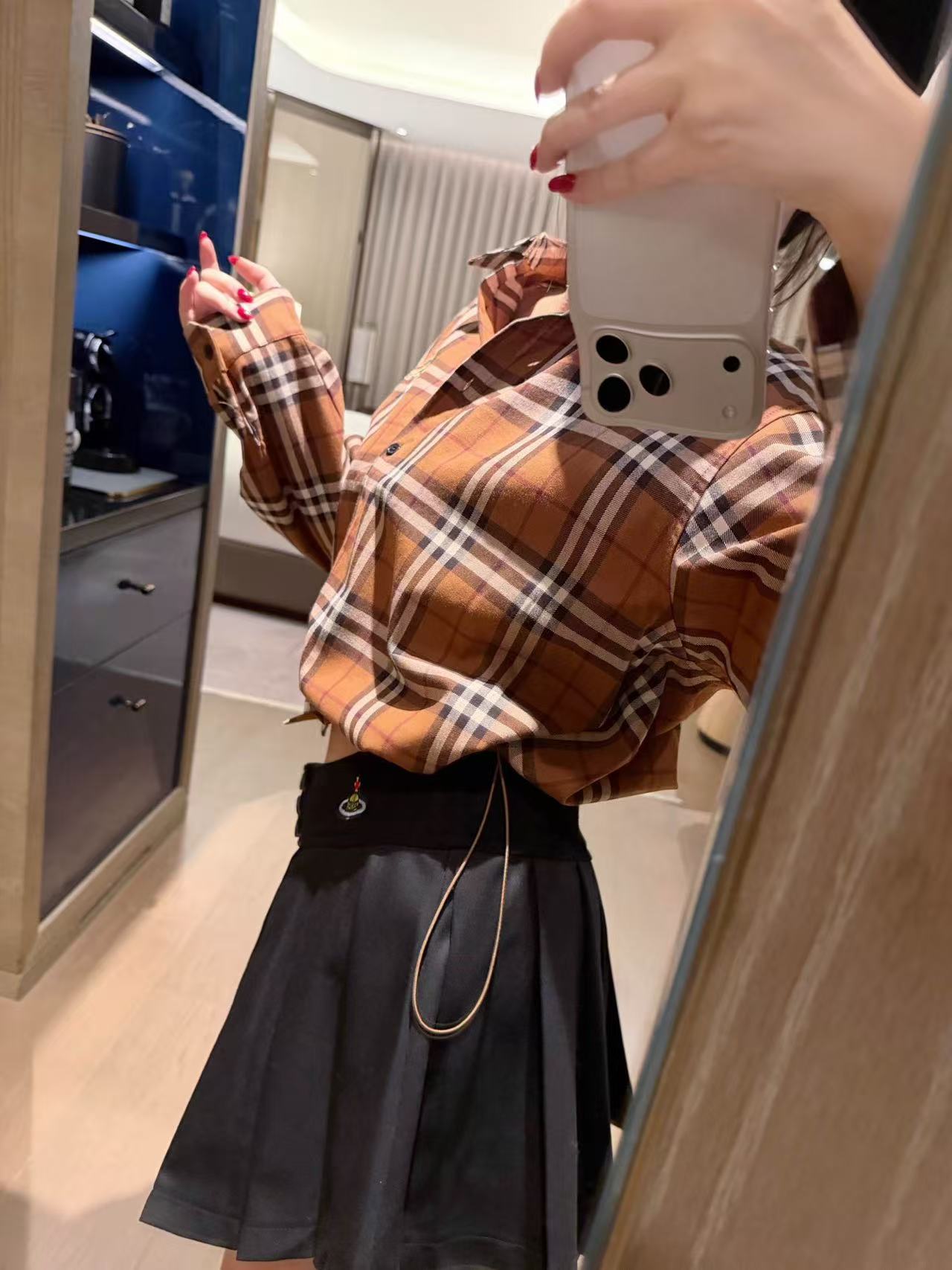 BUR8ERRY 刺繍ロゴ チェックシャツ【50%割引+送料無料】