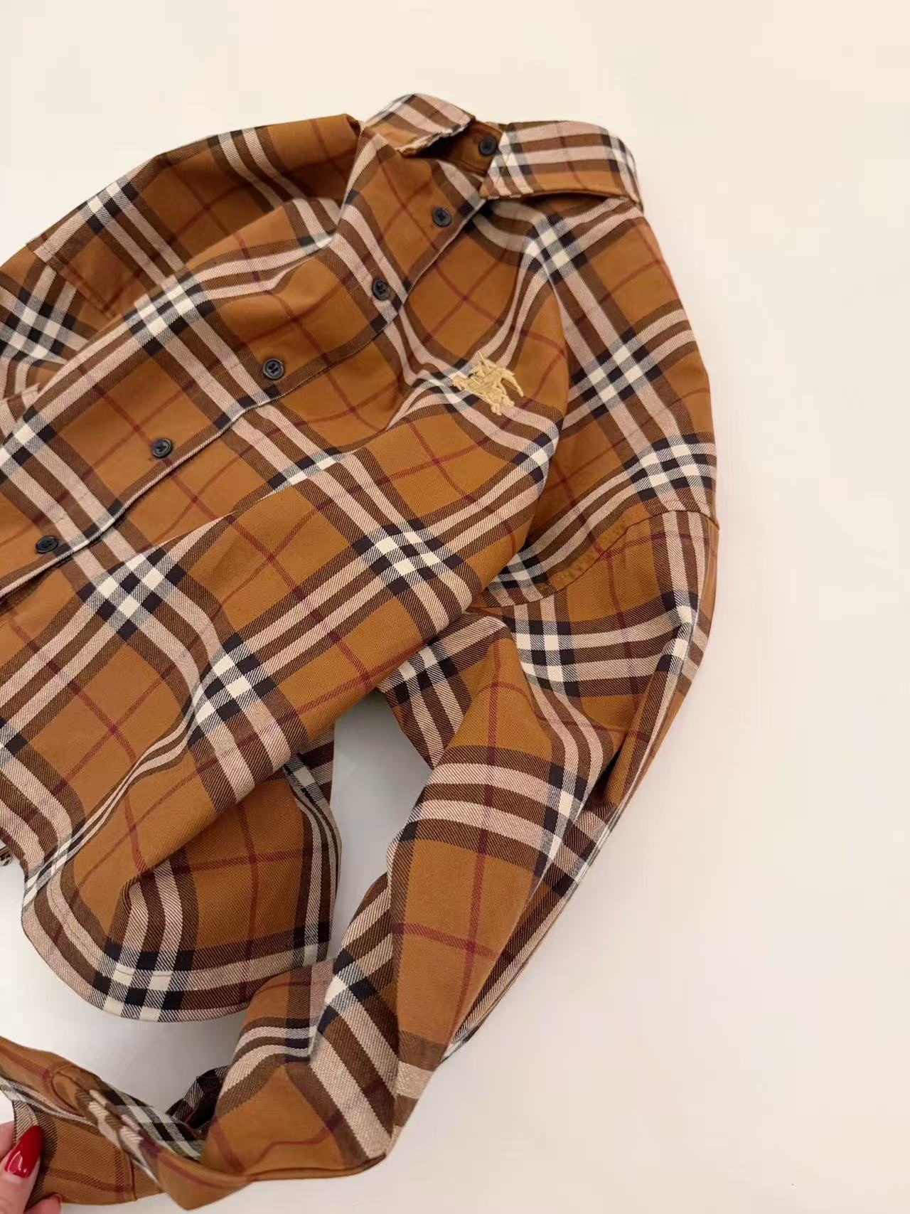 BUR8ERRY 刺繍ロゴ チェックシャツ【50%割引+送料無料】