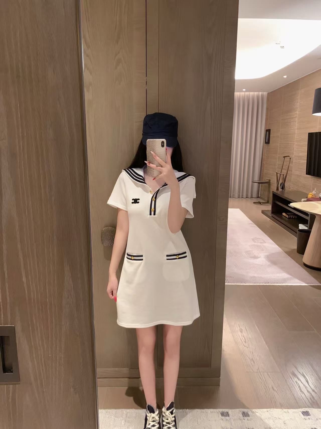 CEL1NE 凱旋門半袖ドレス【50％割引+送料無料】