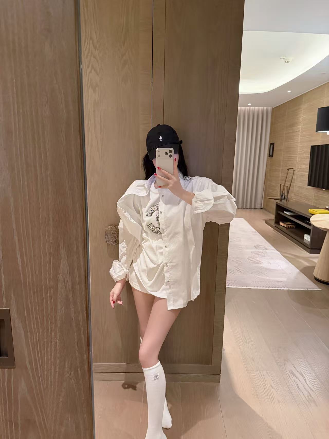 CHANE1 ダブルC ダイヤモンドシャツ【50％割引+送料無料】