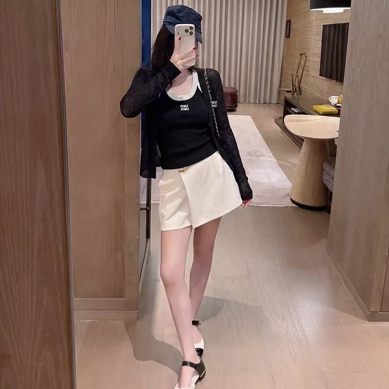 L0WEW 刺繍ベスト + カーディガン ツーピースセット【50%割引+送料無料】