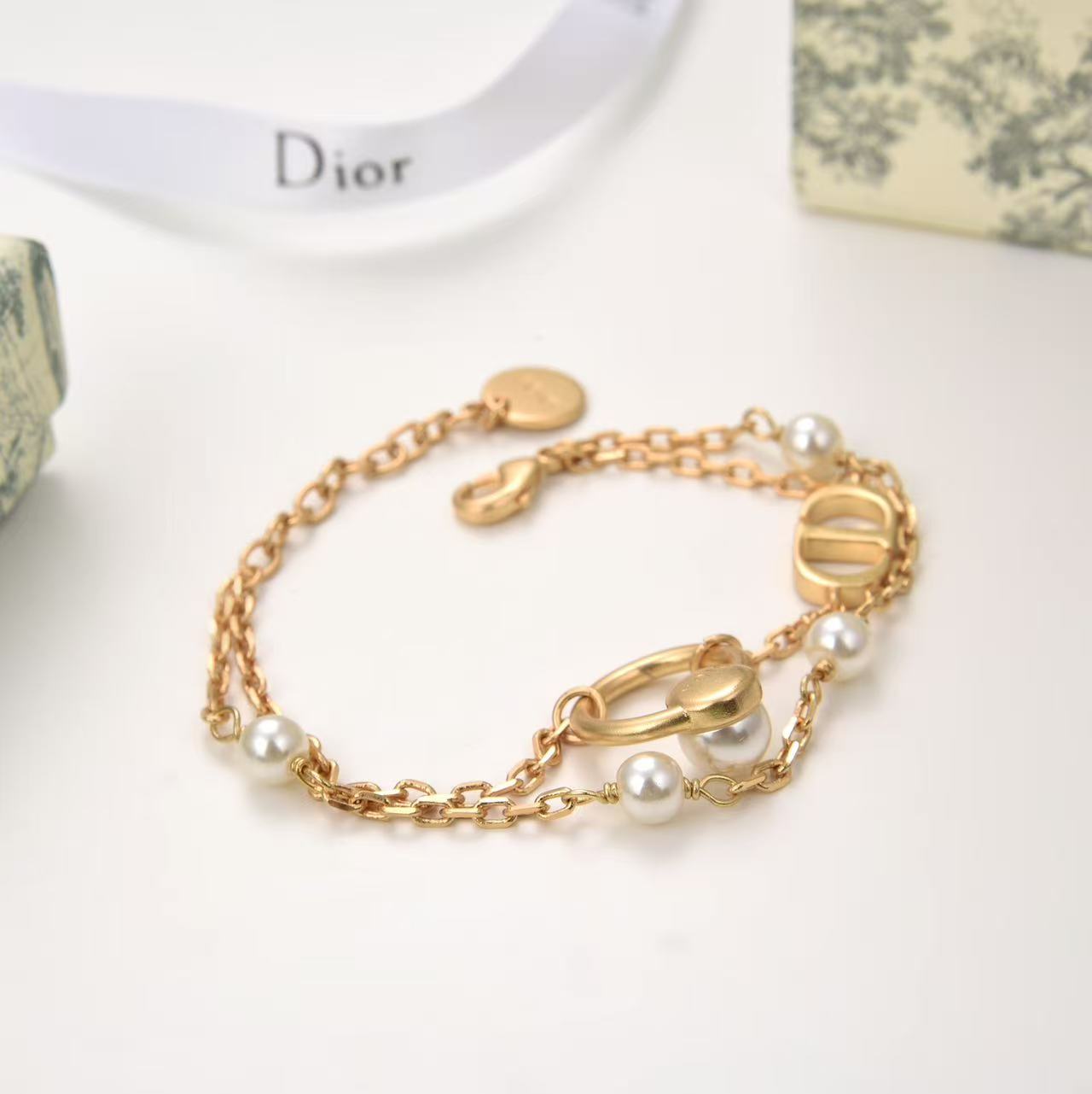 DIOR CDパール ブレスレット【50％割引+送料無料】