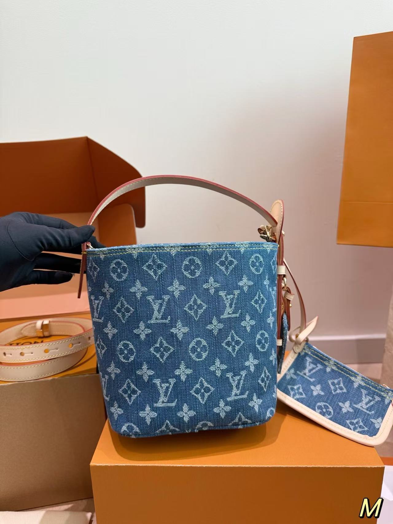 LV ジャカードデニム バケットバッグ【50%割引+送料無料】