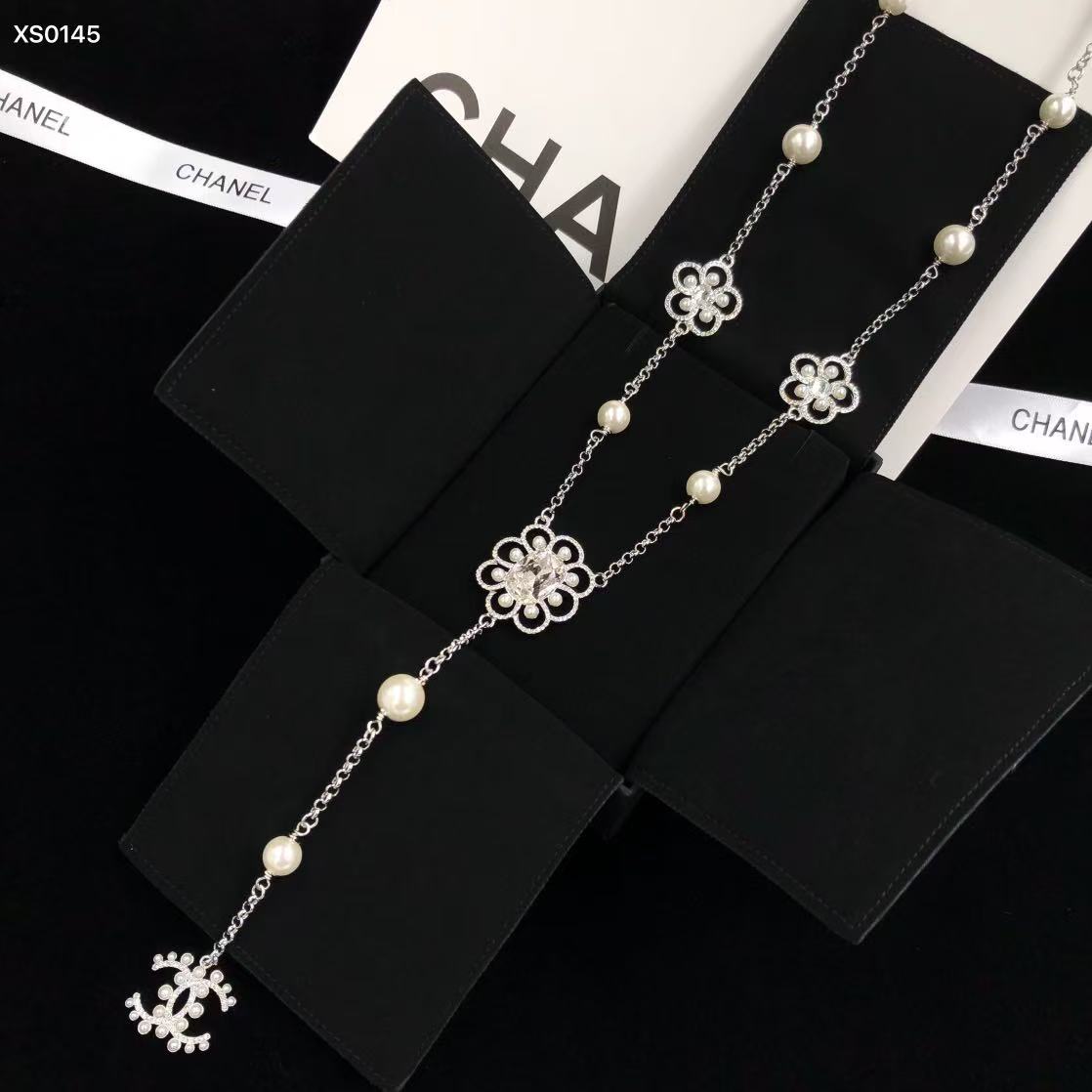 CHANE1 ダブルCパールセーターネックレス【50%割引+送料無料】