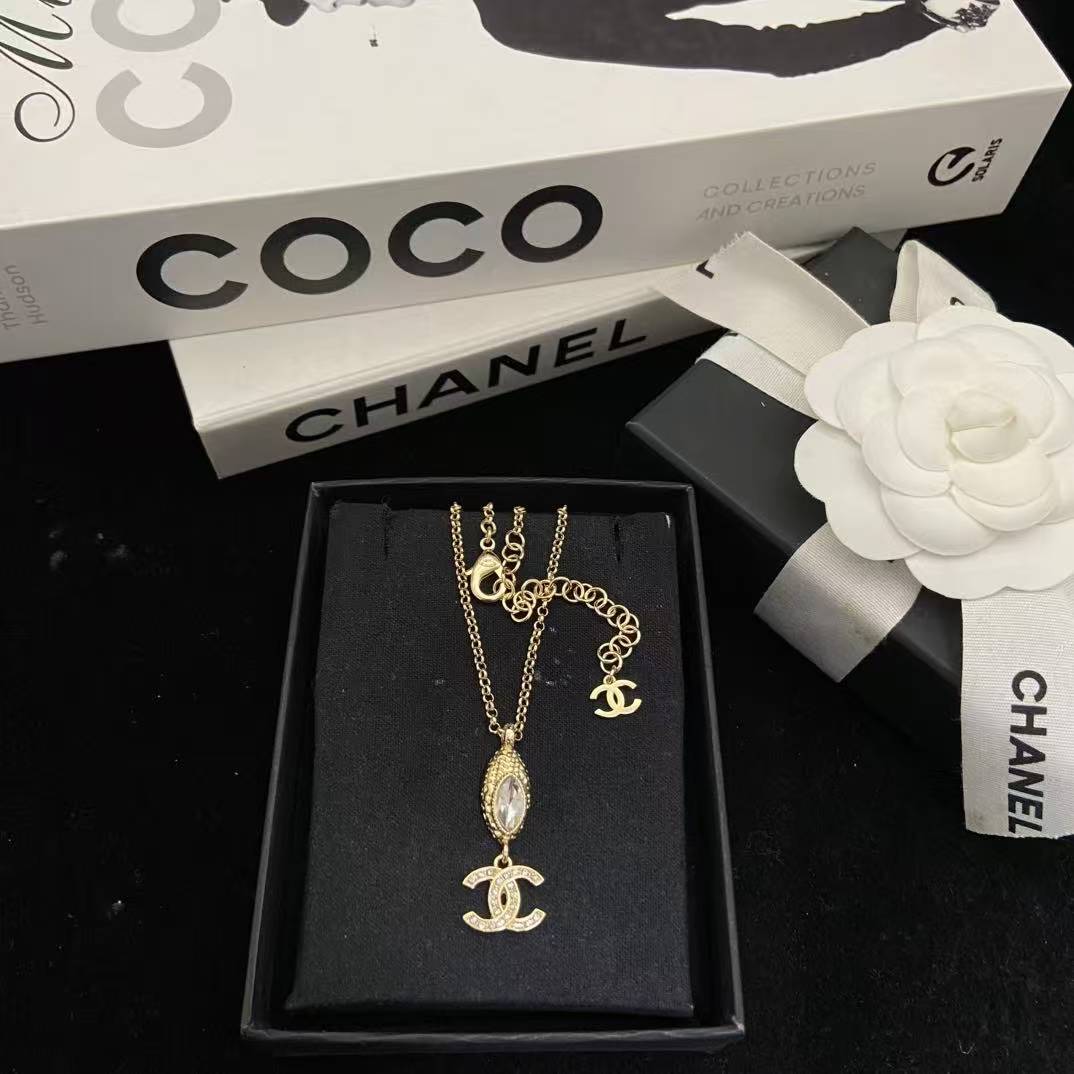 CHANE1 ダブルCダイヤモンドネックレス【50%割引+送料無料】