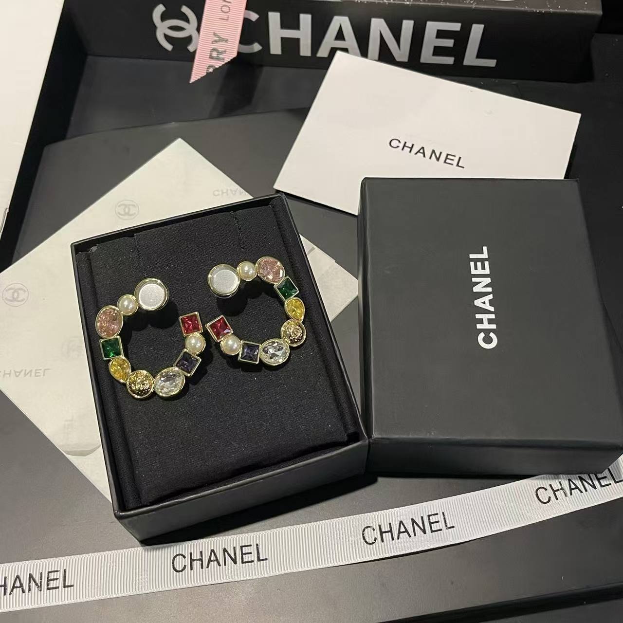 CHANE1 カラーストーンスタッドピアス【50％割引+送料無料】