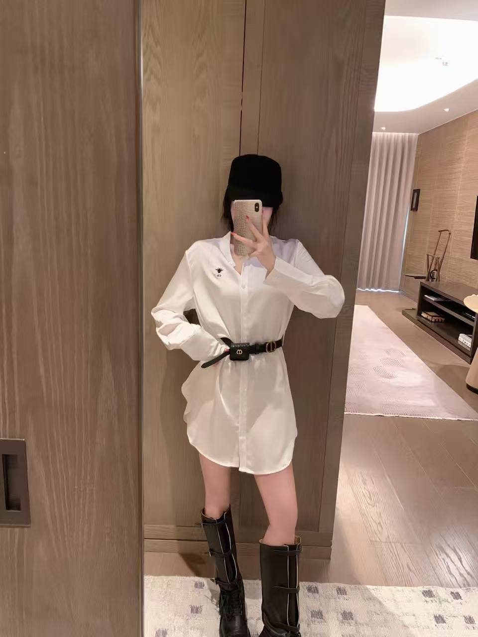 DIOR ウエストバッグ付きシャツドレス【50％割引+送料無料】