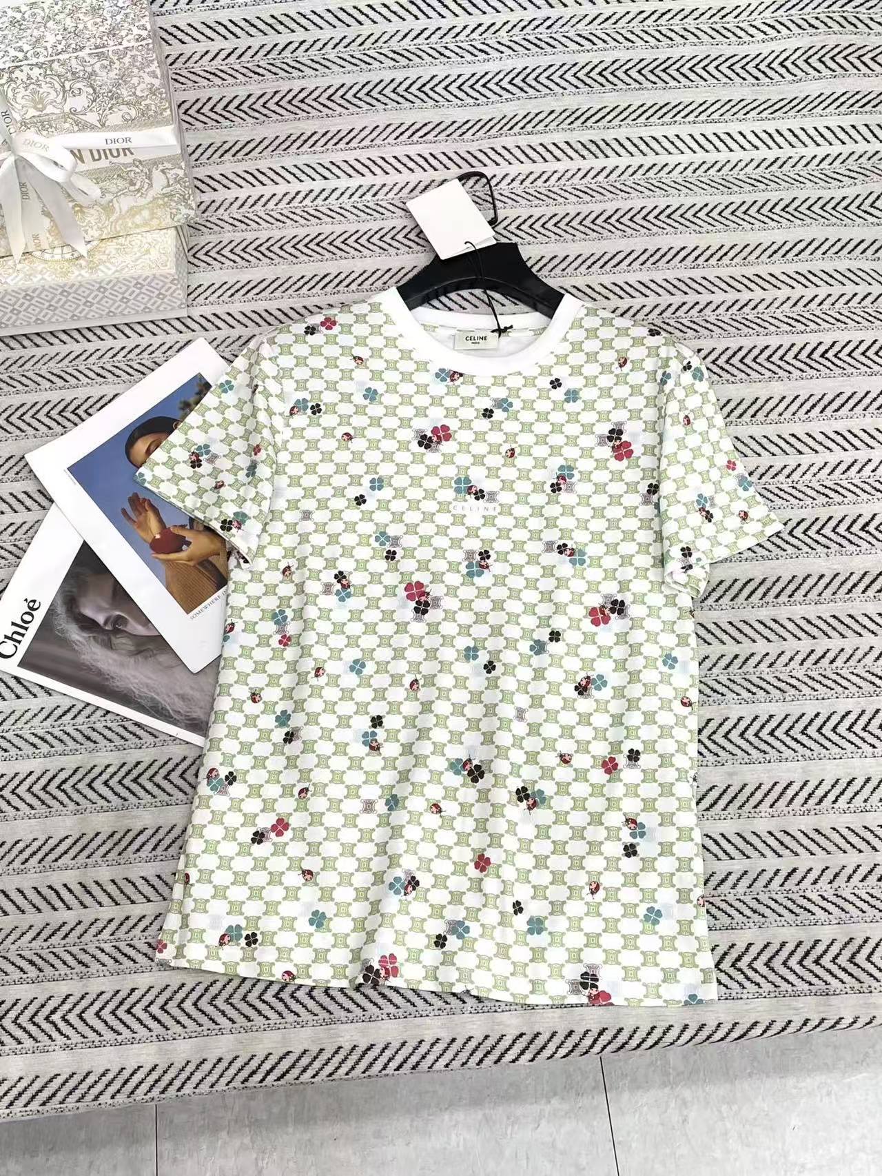 CELINE 凱旋門 レタープリント Tシャツ【50％割引+送料無料】