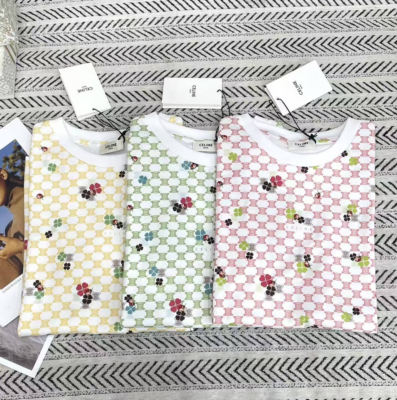 CELINE 凱旋門 レタープリント Tシャツ【50％割引+送料無料】