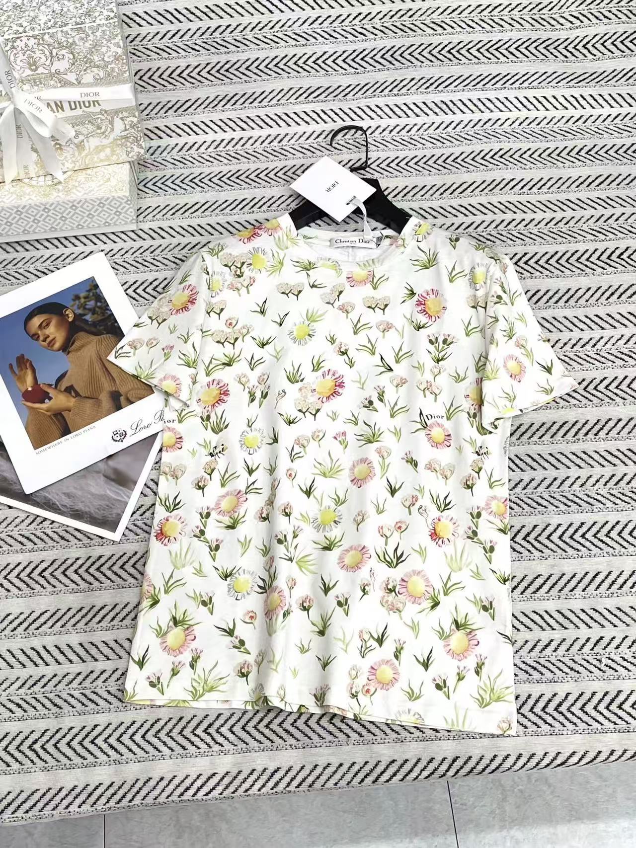DI0Rディオール プリントTシャツ【50％割引+送料無料】