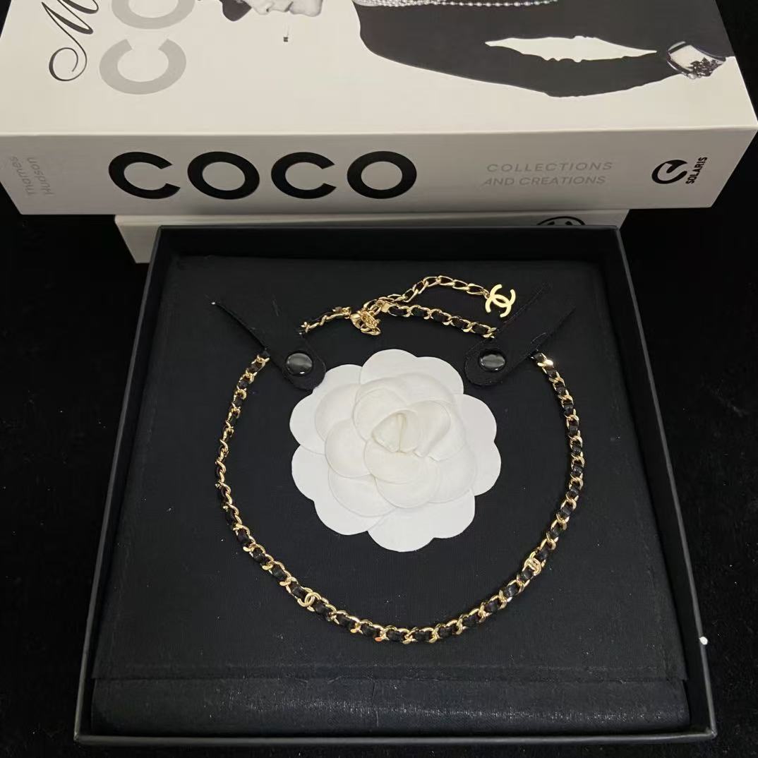 CHANE1 ダブルCレザーネックレス【50％割引+送料無料】