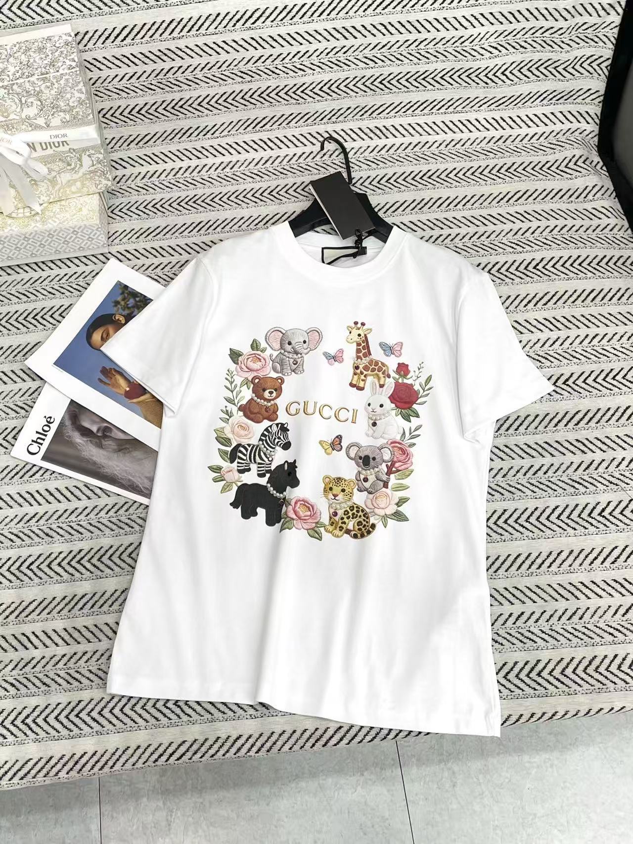 GUCC1 カートゥーンアニマル 3DパールTシャツ【50％割引+送料無料】