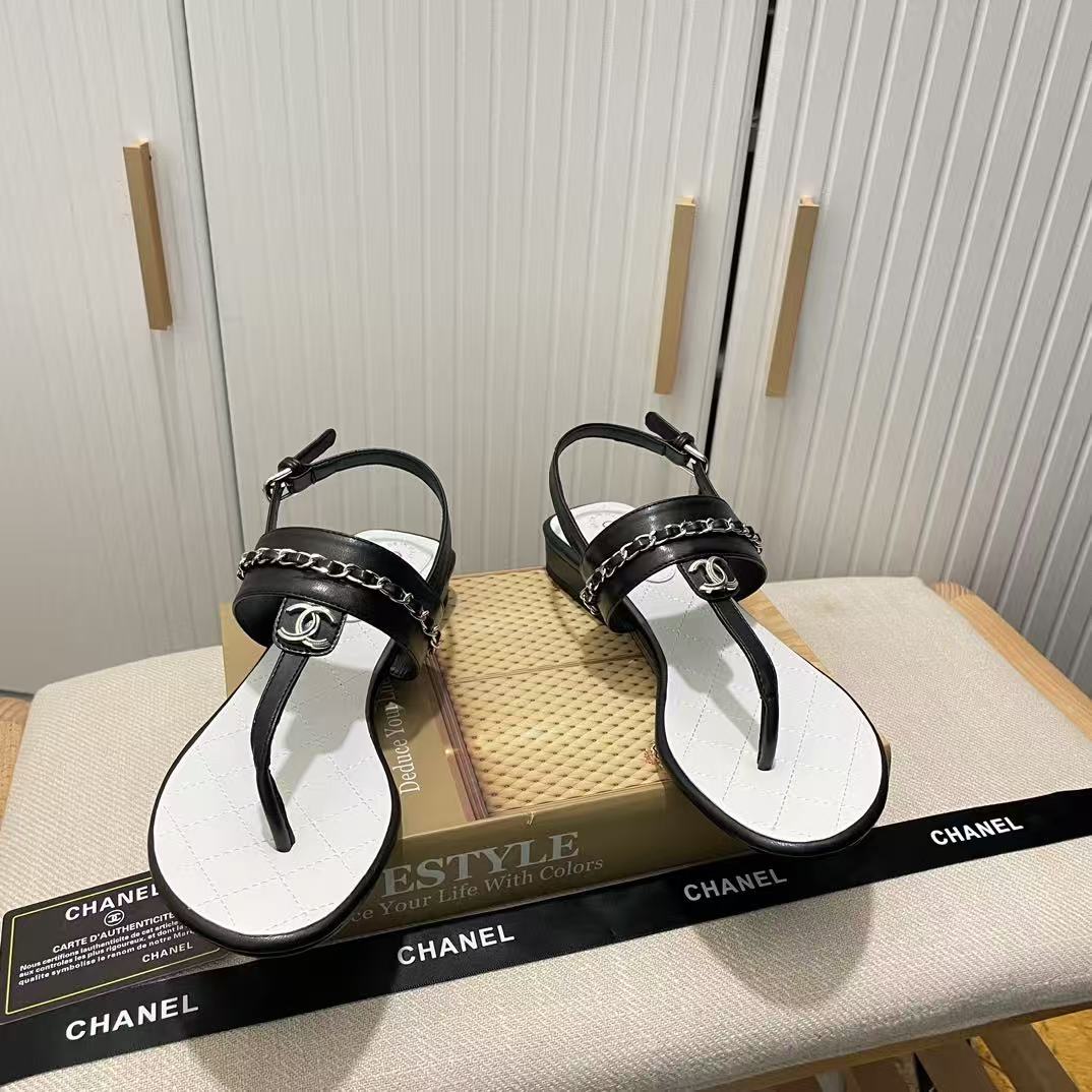 CHANE1 ダブルCチェーンサンダル【50％割引+送料無料】