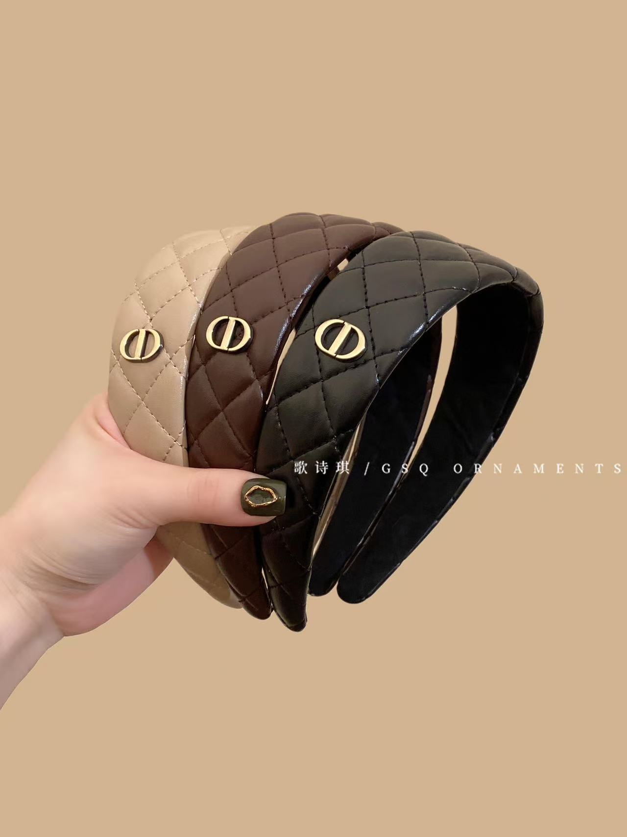 DIOR CD プレイド ヘッドバンド【50％割引+送料無料】