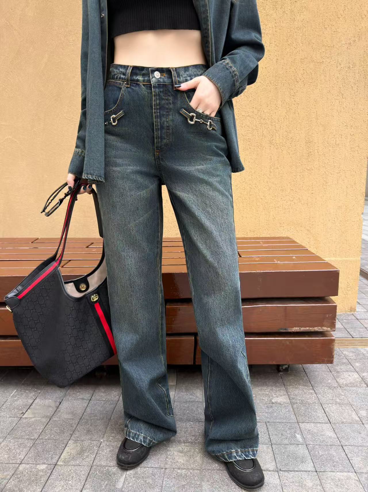 GUCC1 デニムシャツ＋パンツ【50％割引+送料無料】