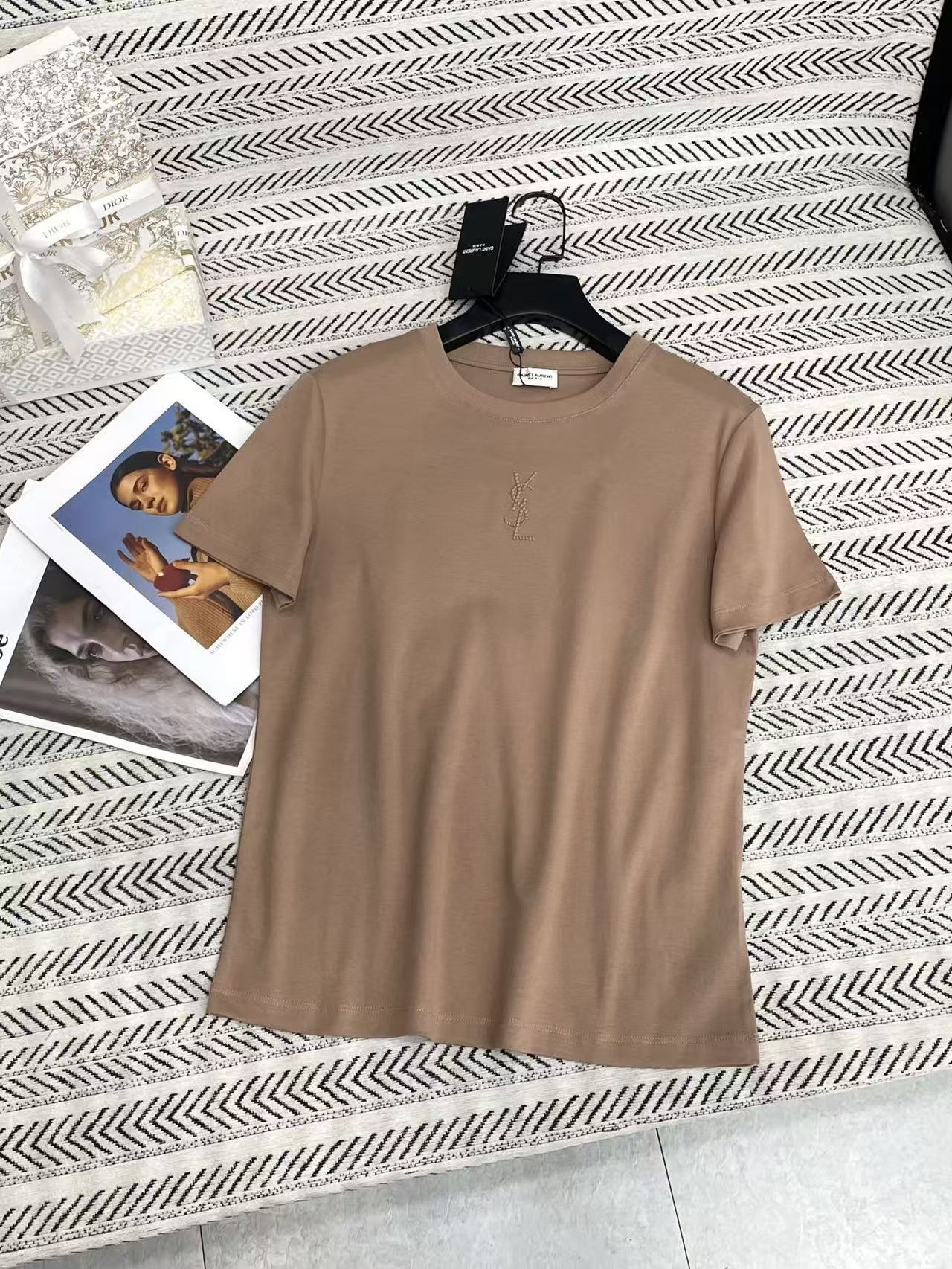 YSL刺繍ロゴTシャツ【50％割引+送料無料】
