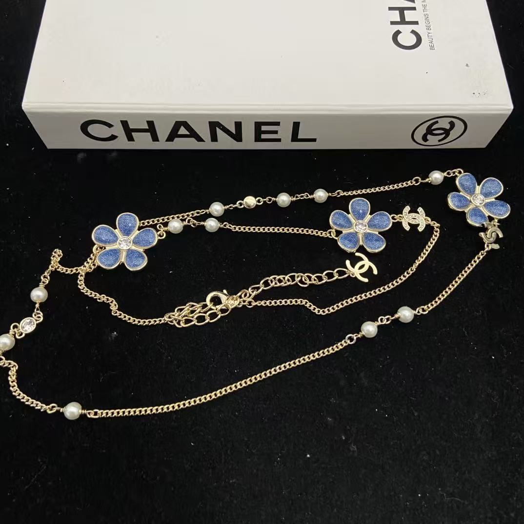 CHANE1 ブルーフラワーパールネックレス【50％割引+送料無料】