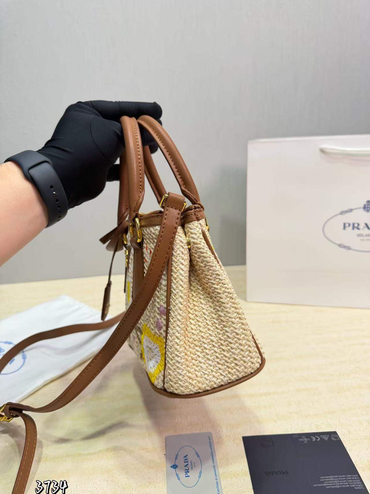PR4DA ストロートート（刺繍トライアングルロゴ入り）【50％割引+送料無料】