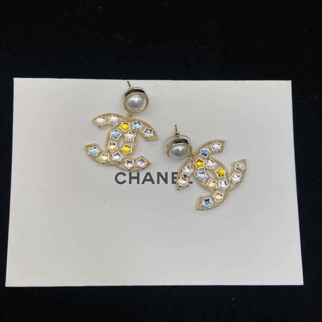 CHANE1 五芒星パールイヤリング【50%割引+送料無料】