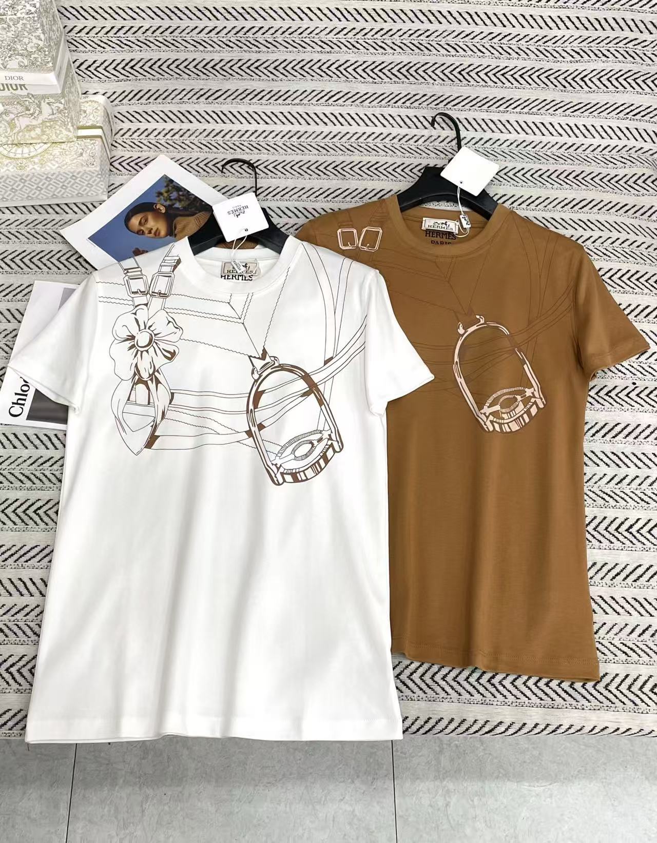 HERME5チェーンプリントTシャツ【50％割引+送料無料】