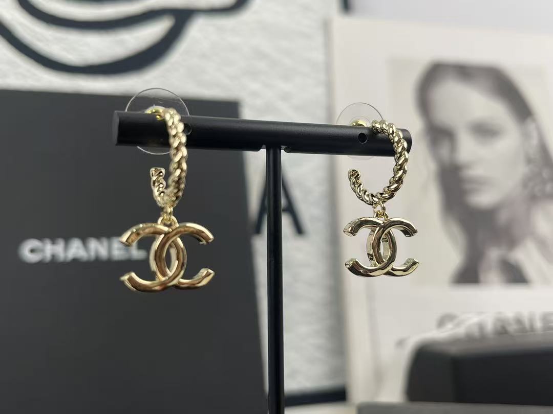 CHANE1 ダブルCフックピアス【50％割引+送料無料】