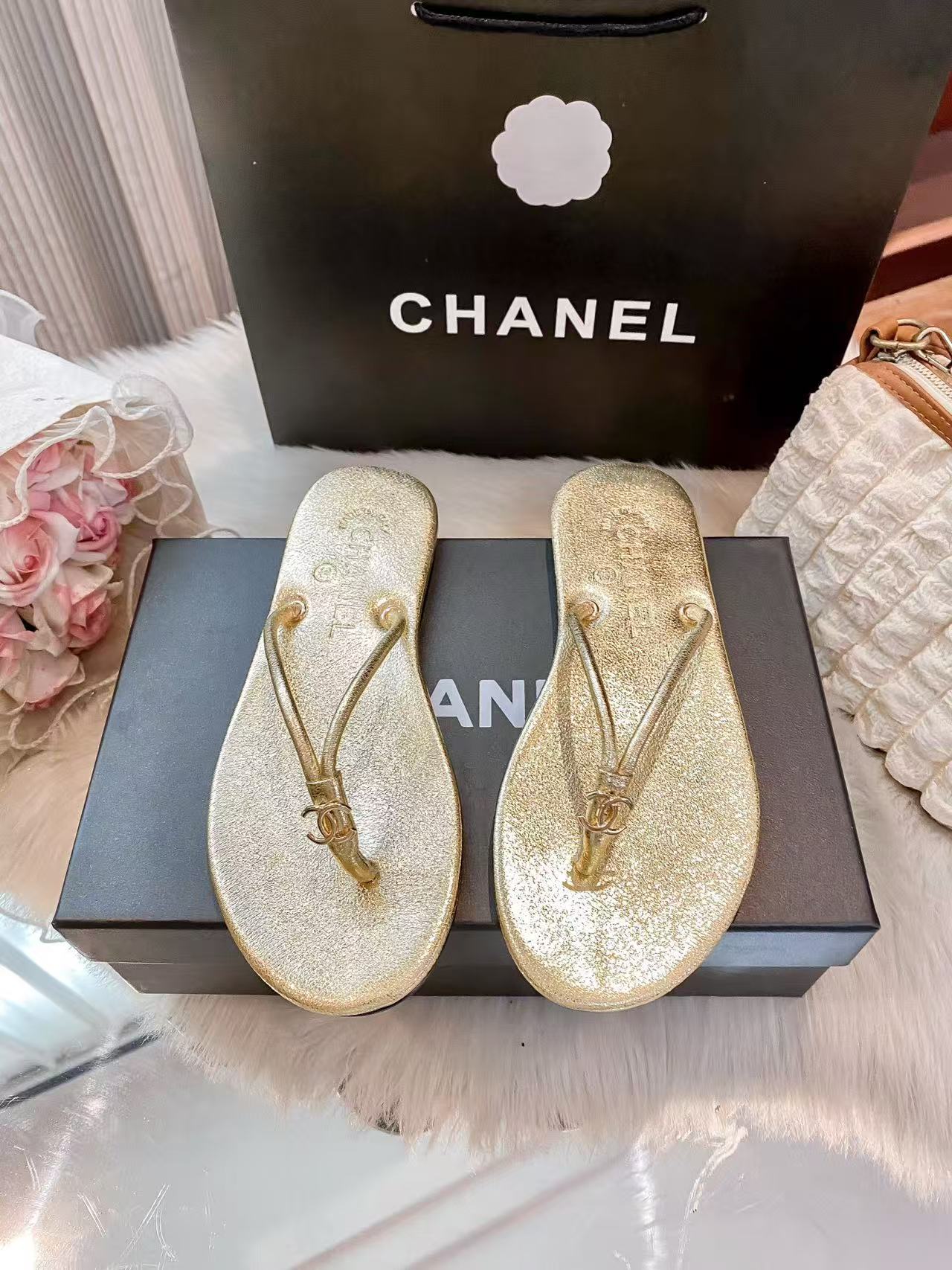 CHANE1 シンプルダブルCスリッパ【50％割引+送料無料】