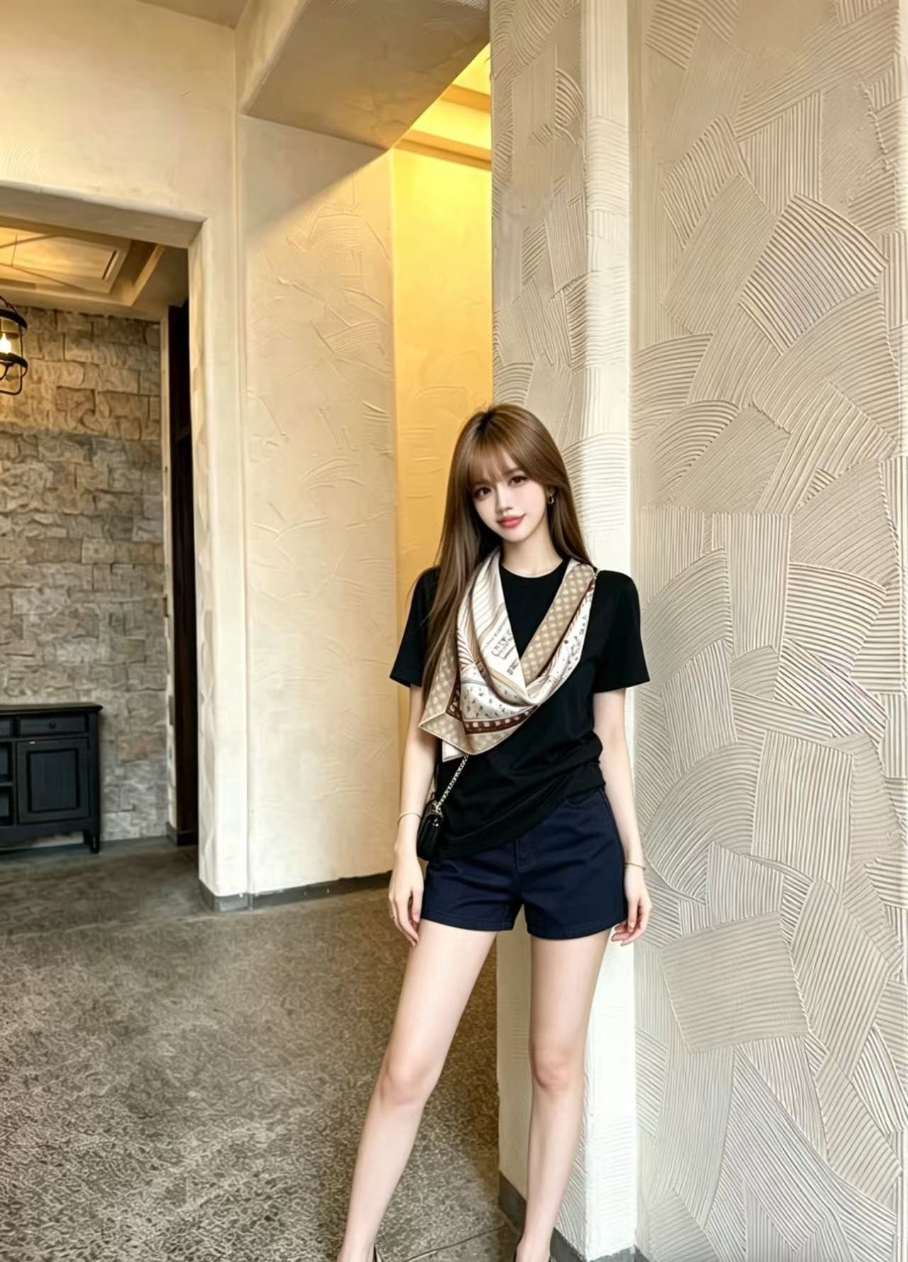 LV シルクスカーフ ＋ Tシャツ【50％割引+送料無料】