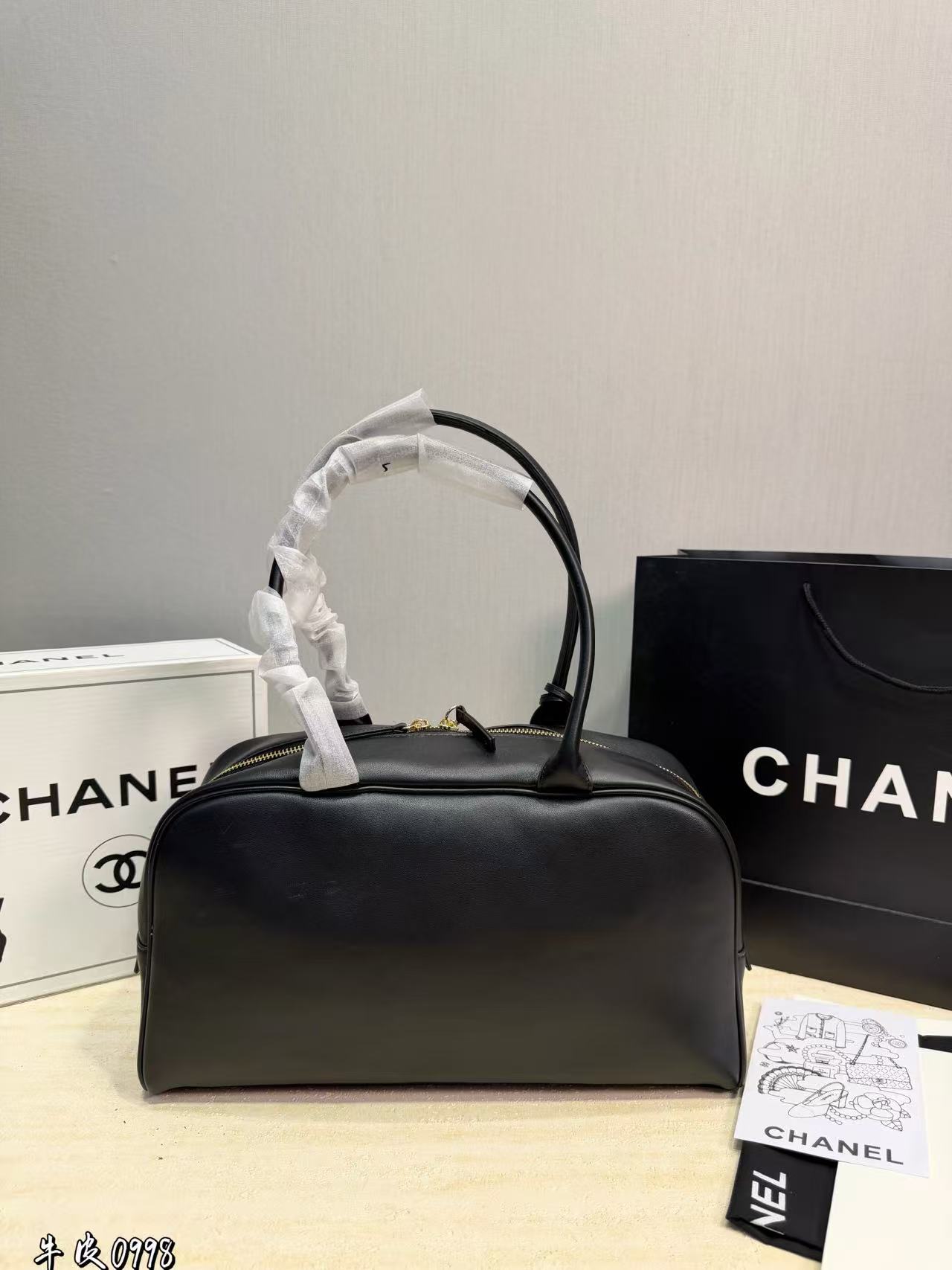 CHANE1 シンプルダブルCレザーハンドバッグ【50%割引+送料無料】