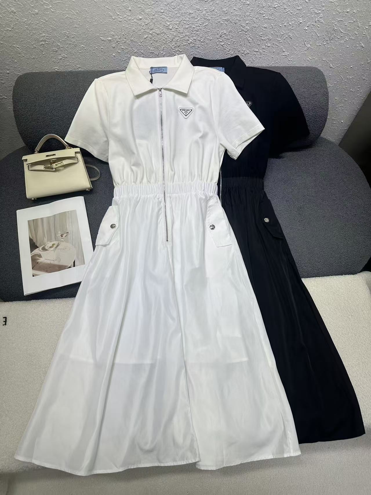 PR4DA トライアングルロゴ ジップフロントドレス【50％割引+送料無料】