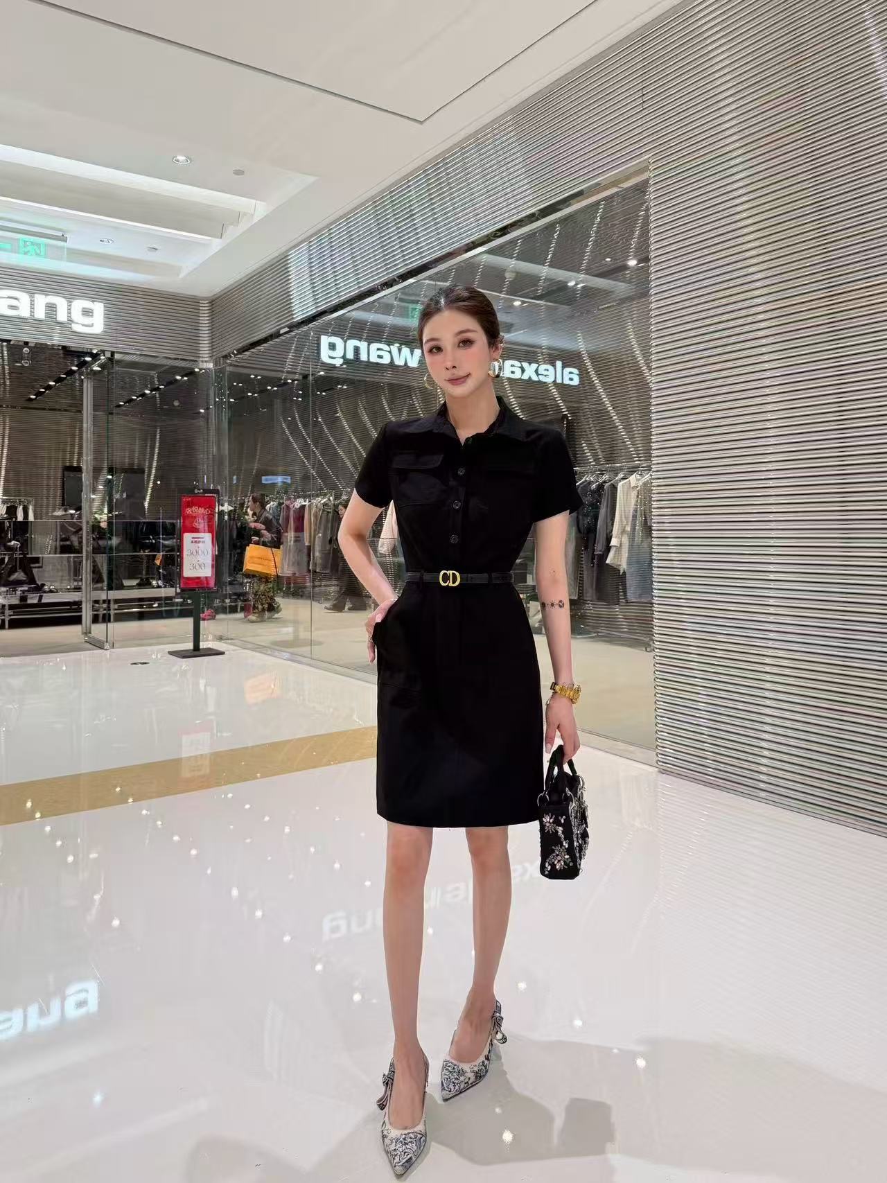DIOR 上質CDベルト付きドレス【50％割引+送料無料】