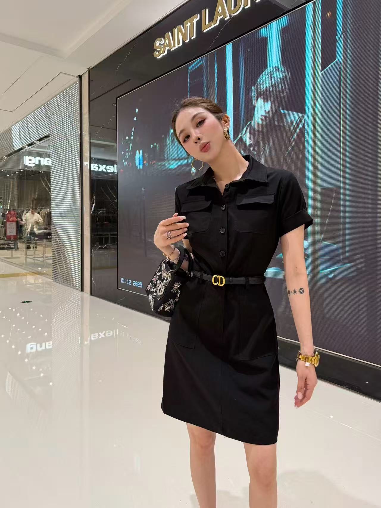 DIOR 上質CDベルト付きドレス【50％割引+送料無料】