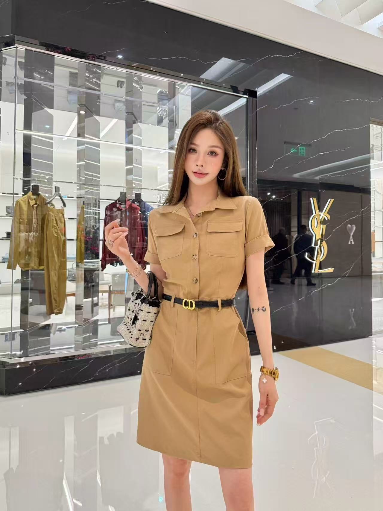 DIOR 上質CDベルト付きドレス【50％割引+送料無料】
