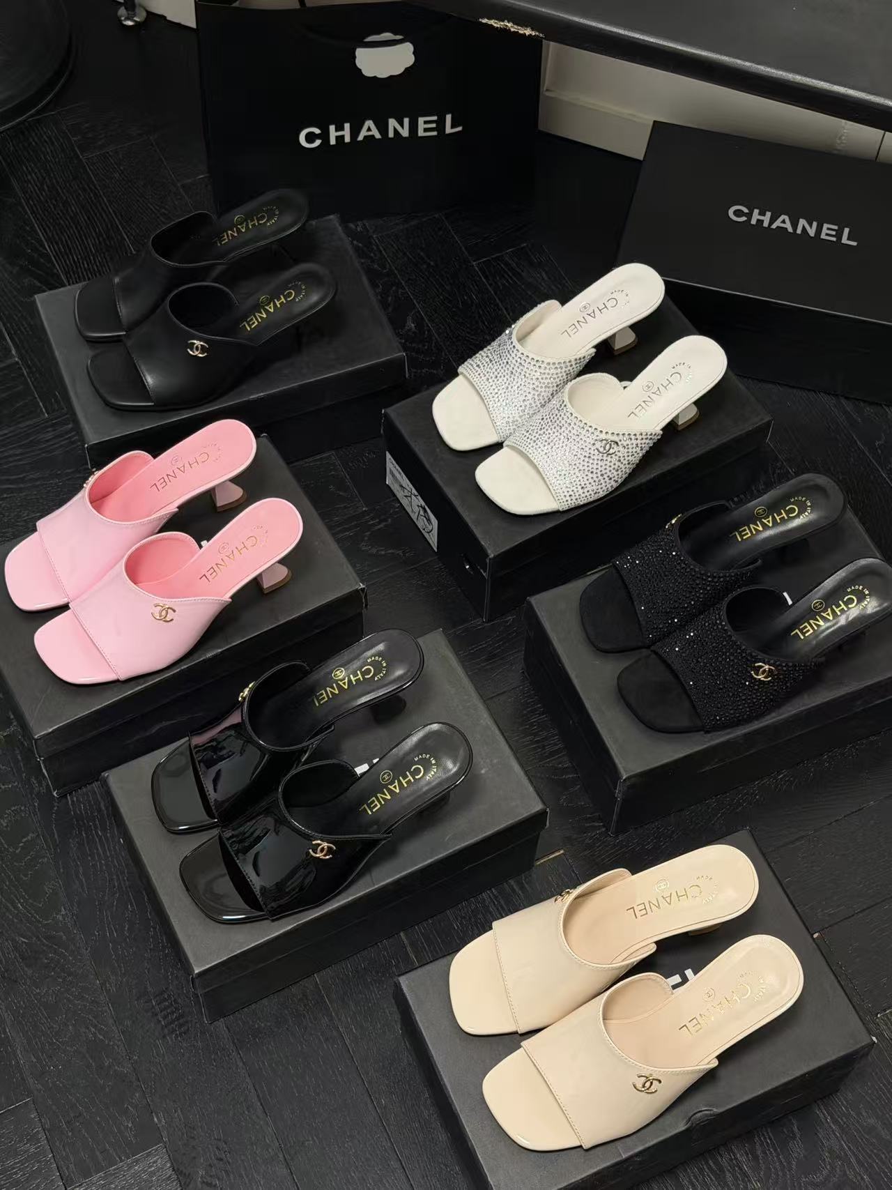CHANE1 ダブルC ローヒール【50％割引+送料無料】