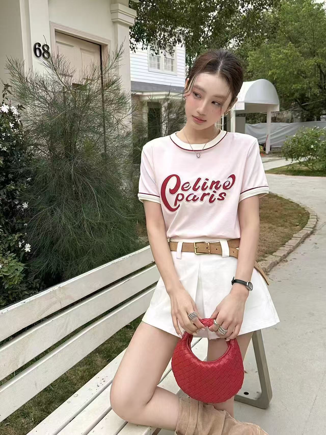 CEL1NE カラーブロックレターTシャツ【50％割引+送料無料】
