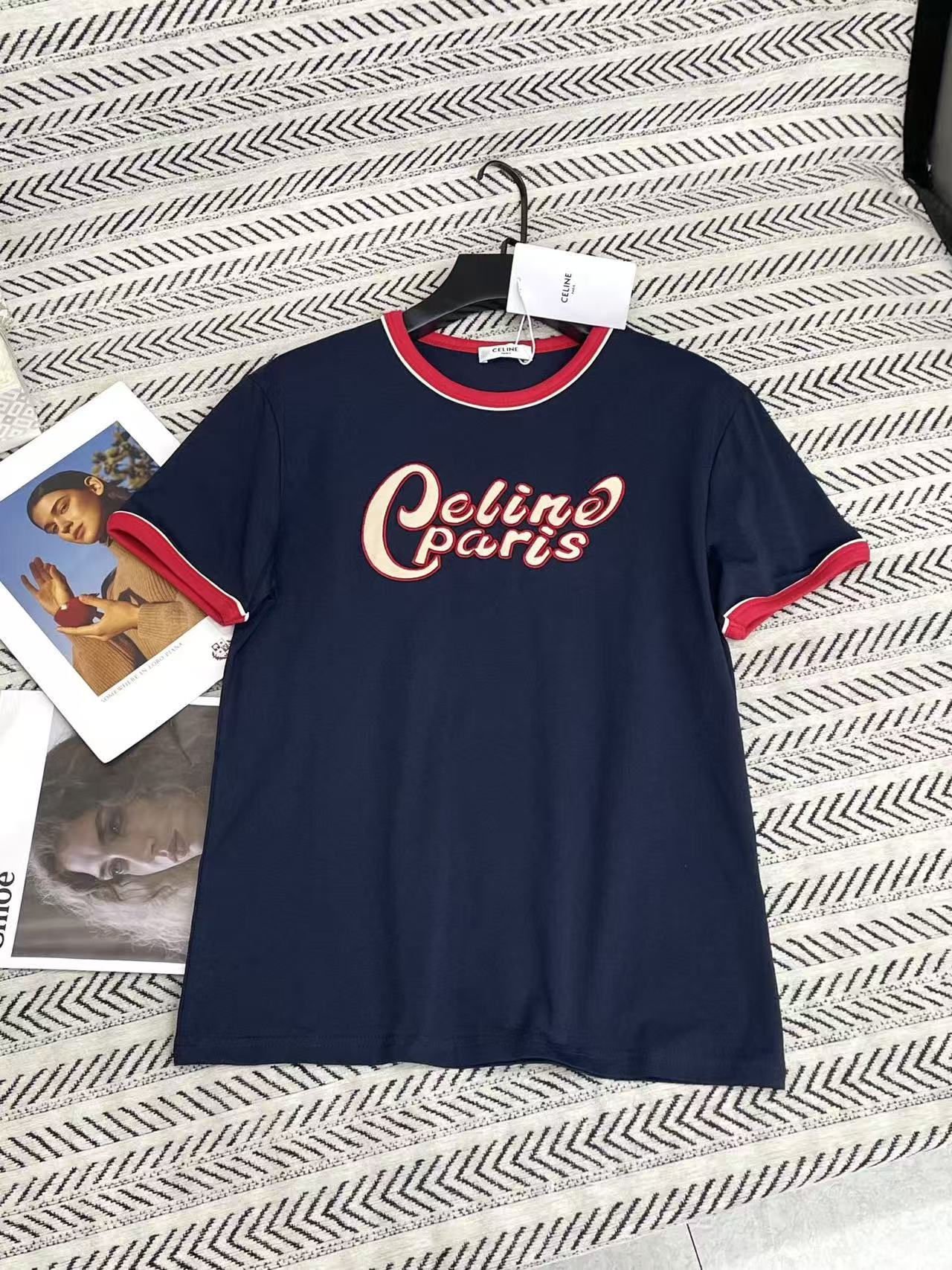 CEL1NE カラーブロックレターTシャツ【50％割引+送料無料】