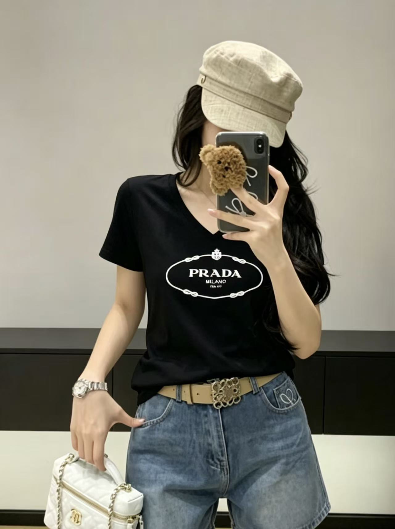 PR4DA シンプルVネックレターTシャツ【50％割引+送料無料】