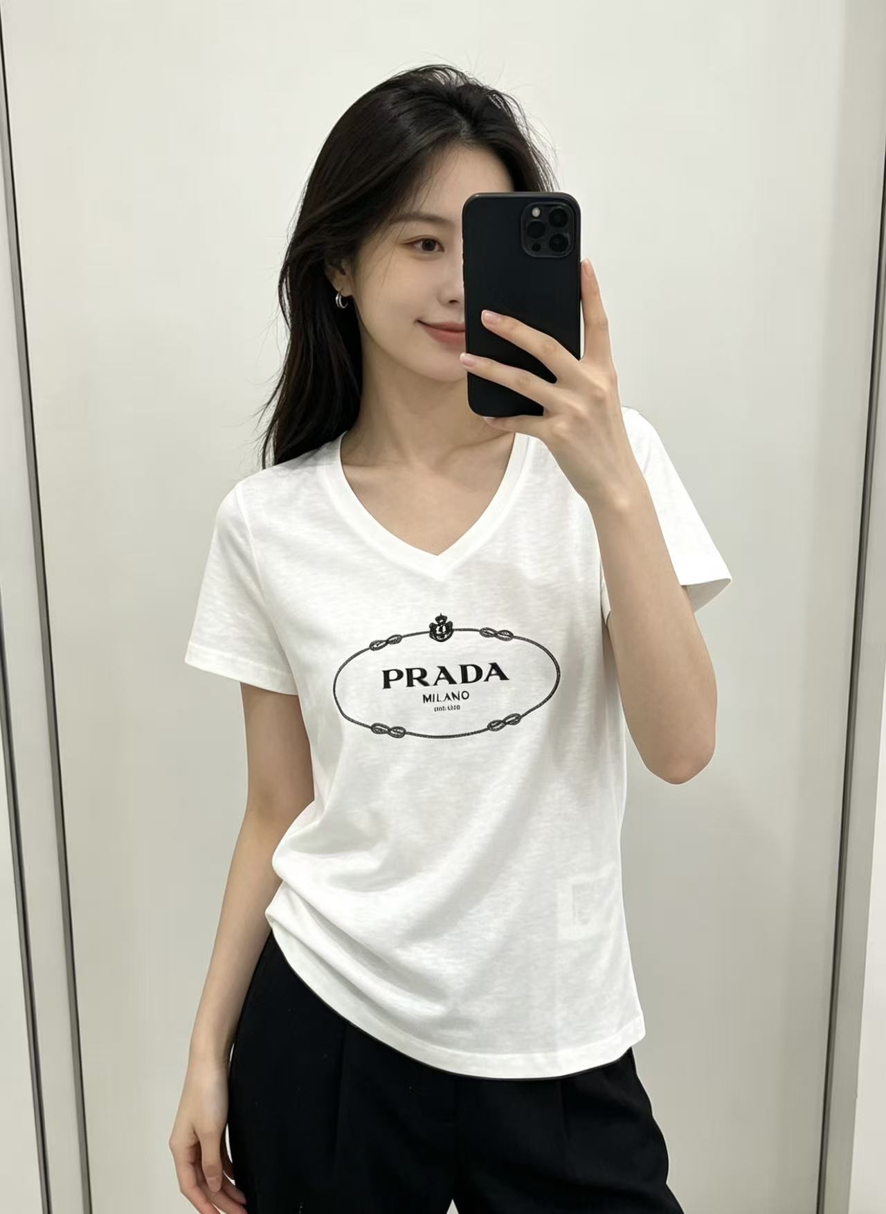 PR4DA シンプルVネックレターTシャツ【50％割引+送料無料】