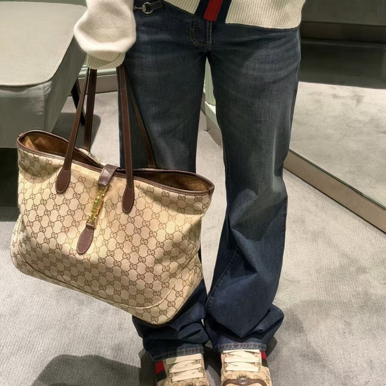 GUCCI ジャカードトートバッグ【50％割引+送料無料】