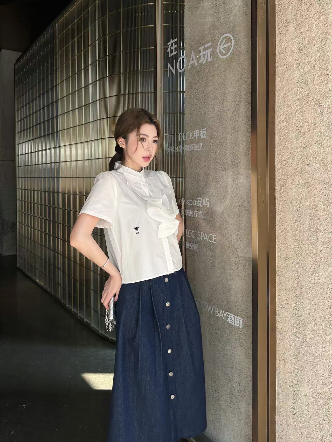 DIOR 上質シャツ＆スカート 2点セット【50％割引+送料無料】