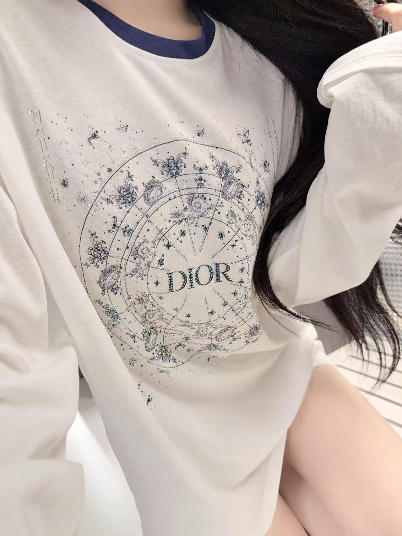 DIOR ロゴプリント 長袖Tシャツ【50％割引+送料無料】