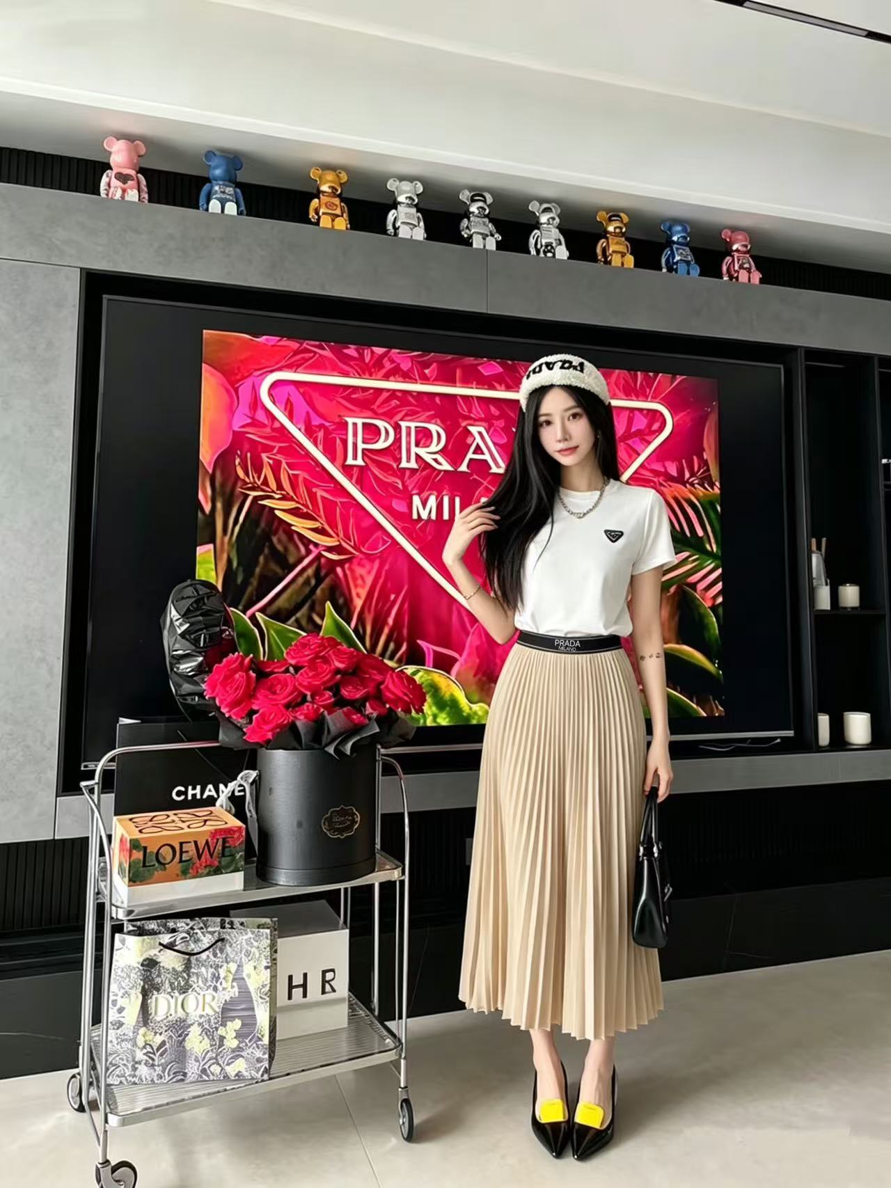 PR4DA 高品質Tシャツ＆スカート 2点セット【50％割引+送料無料】