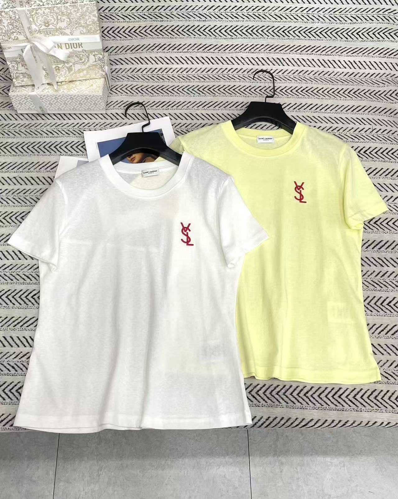 YSL ロゴ刺繍Tシャツ【50％割引+送料無料】