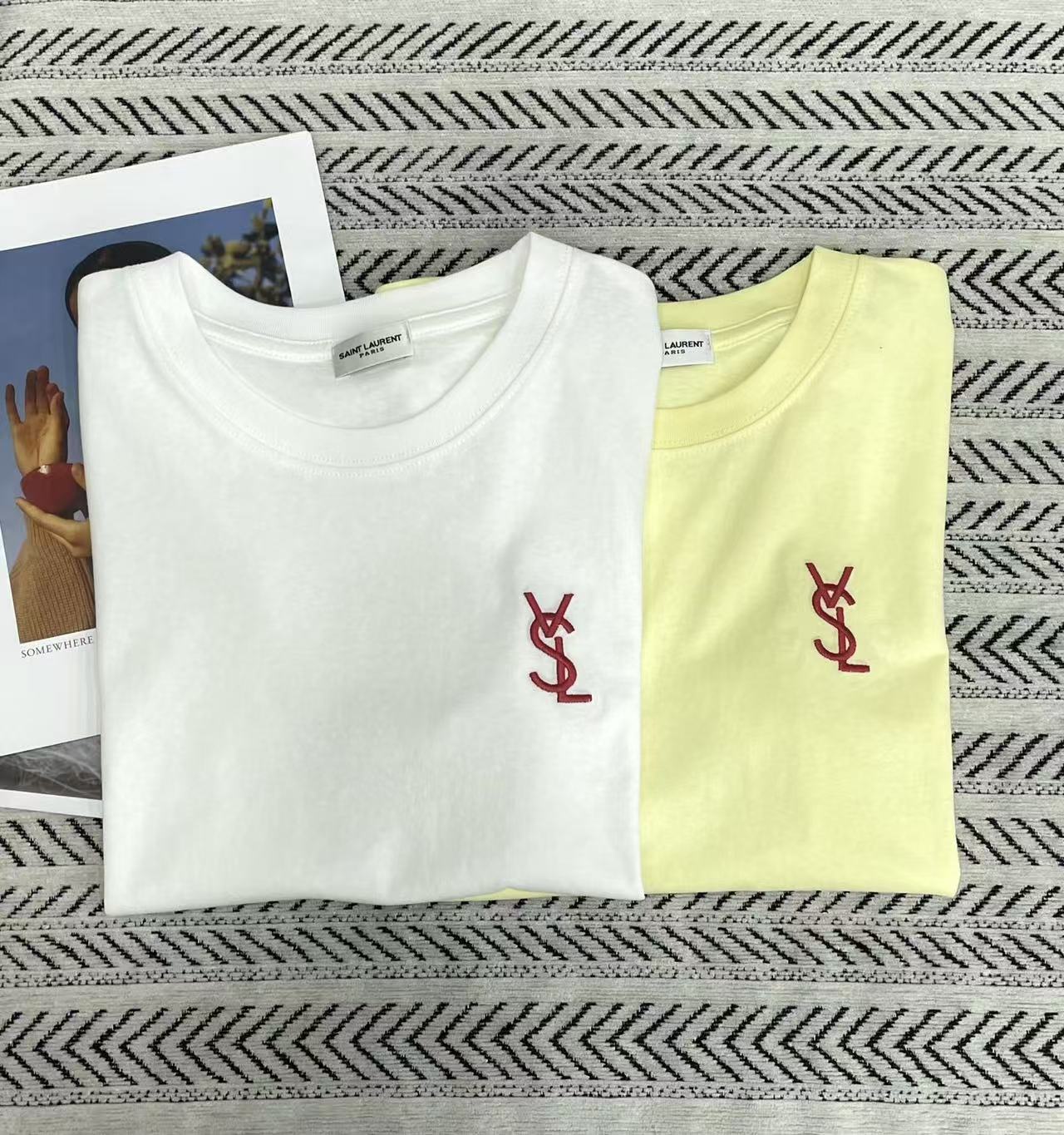 YSL ロゴ刺繍Tシャツ【50%割引+送料無料】